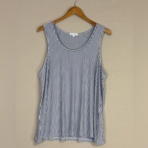 LAKE XL Blue White Stripe Modal Pajama Tank Lounge Sleepwear